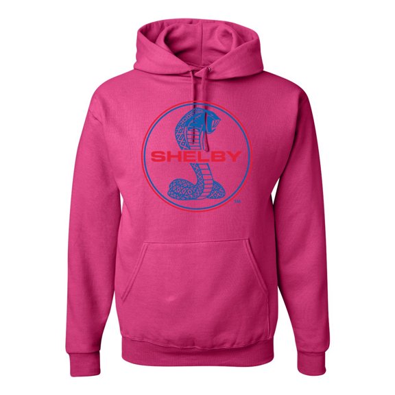 Wild Bobby, Shelby Cobra USA Logo Emblem Powered by Ford Motors, Cars and Trucks, Unisex Graphic Hoodie Sweatshirt, Fuschia, Medium