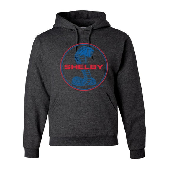 Wild Bobby, Shelby Cobra USA Logo Emblem Powered by Ford Motors, Cars and Trucks, Unisex Graphic Hoodie Sweatshirt, Heather Black, Medium