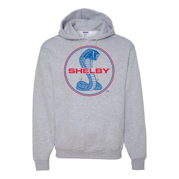 Wild Bobby, Shelby Cobra USA Logo Emblem Powered by Ford Motors, Cars and Trucks, Unisex Graphic Hoodie Sweatshirt, Heather Grey, Large