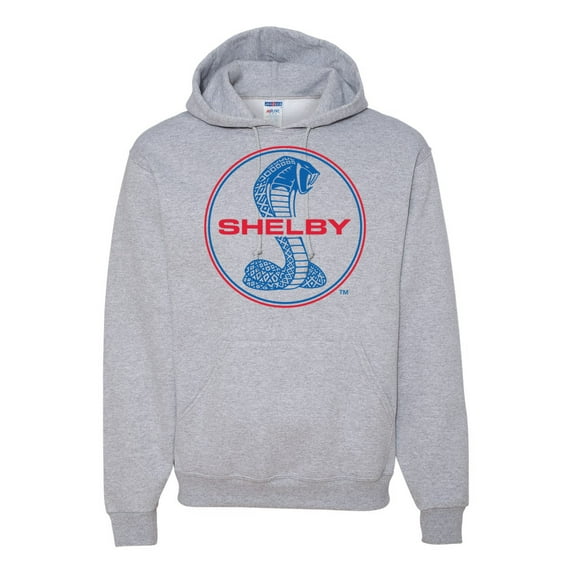 Wild Bobby, Shelby Cobra USA Logo Emblem Powered by Ford Motors, Cars and Trucks, Unisex Graphic Hoodie Sweatshirt, Heather Grey, Small