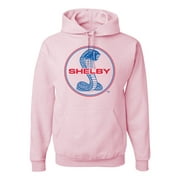 Wild Bobby, Shelby Cobra USA Logo Emblem Powered by Ford Motors, Cars and Trucks, Unisex Graphic Hoodie Sweatshirt, Light Pink, X-Large