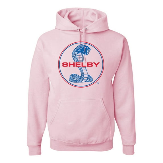 Wild Bobby, Shelby Cobra USA Logo Emblem Powered by Ford Motors, Cars and Trucks, Unisex Graphic Hoodie Sweatshirt, Light Pink, XX-Large