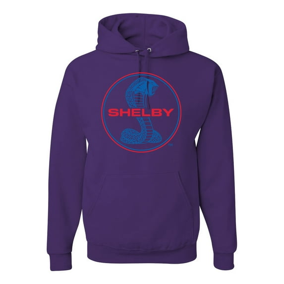 Wild Bobby, Shelby Cobra USA Logo Emblem Powered by Ford Motors, Cars and Trucks, Unisex Graphic Hoodie Sweatshirt, Purple, Large