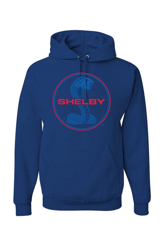 , Shelby Cobra USA Logo Emblem Powered by Ford Motors, Cars and Trucks, Unisex Graphic Hoodie Sweatshirt, Royal, Large