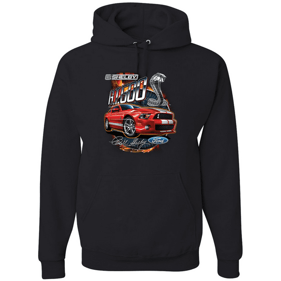 Wild Bobby, Shelby G.T. 500 Cobra Red Speedster Ford Motors Classic Cars and Trucks Graphic Hoodie Sweatshirt