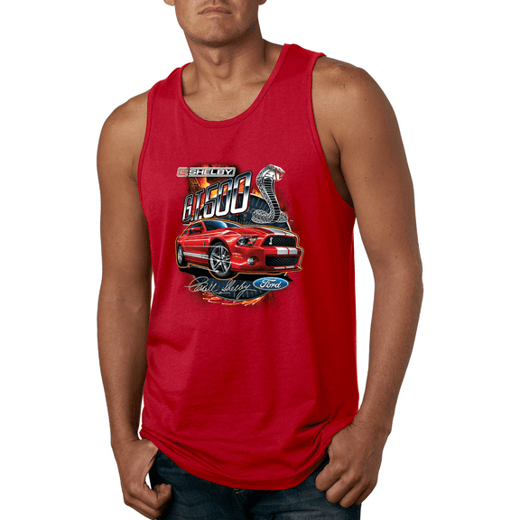 Wild Bobby, Shelby G.T. 500 Cobra Red Speedster Ford Motors Classic Cars and Trucks Graphic Tank Top