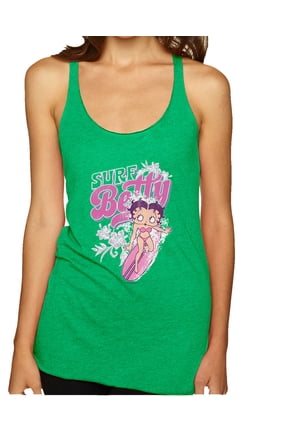 Shore Surfer Betty Boop Betty Boop Tri-Blend Racerback Tank Top, Envy, Large