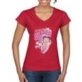 thumbnail image 1 of Wild Bobby Shore Surfer Betty Boop Betty Boop Women’s Standard V-Neck Tee, Red, X-Large, 1 of 5