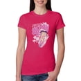 thumbnail image 1 of Wild Bobby Shore Surfer Betty Boop Betty Boop Womens Slim Fit Junior Tee, Raspberry, X-Large, 1 of 5