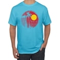thumbnail image 1 of Wild Bobby, Silhouette Red Moon, Streetwear, Men Graphic Tees, Light Turquoise, 2XL, 1 of 3