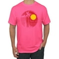 thumbnail image 1 of Wild Bobby, Silhouette Red Moon, Streetwear, Men Graphic Tees, Neon Pink, 3XL, 1 of 3