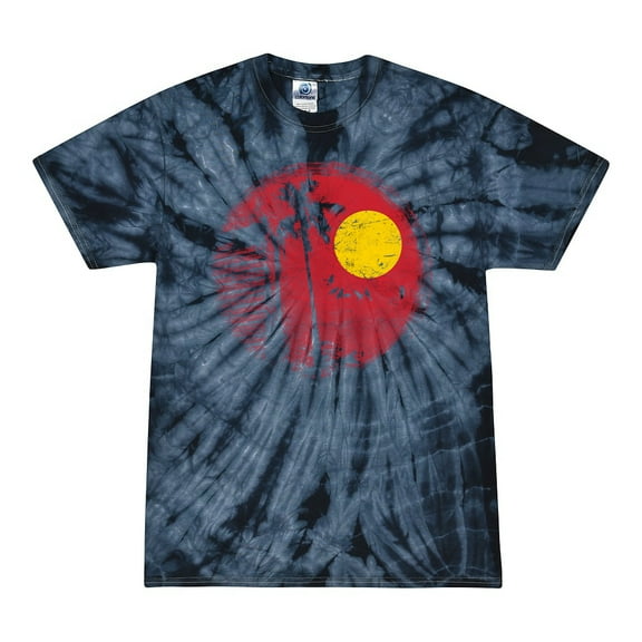 Wild Bobby, Silhouette Red Moon, Streetwear, Tie-Dye Tees, Spiral Navy, X-Large