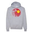 thumbnail image 1 of Wild Bobby, Silhouette Red Moon, Streetwear, Unisex Graphic Hoodie Sweatshirt, Heather Grey, Large, 1 of 3