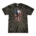 thumbnail image 1 of Wild Bobby, Smiling American Flag Skull, Pop Culture, Tie-Dye Tees, Spiral Black, Large, 1 of 3