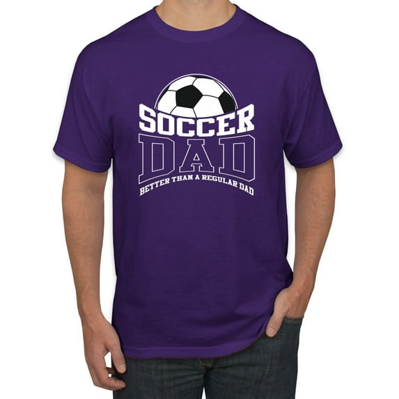Wild Bobby, Soccer Dad Better Than a Regular Dad Father's Day Men's Tee, Purple, 4X-Large