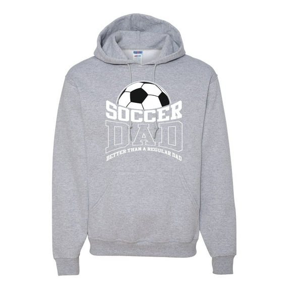 Wild Bobby, Soccer Dad Better Than a Regular Dad Father's Day Unisex Hoodie Sweatshirt, Heather Grey, Large
