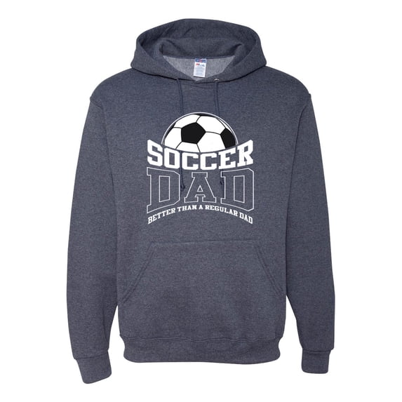 Wild Bobby, Soccer Dad Better Than a Regular Dad Father's Day Unisex Hoodie Sweatshirt, Vintage Heather Navy, Small