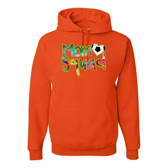 Wild Bobby, Soccer Mom Squad, Sports, Unisex Graphic Hoodie Sweatshirt, Orange, XX-Large