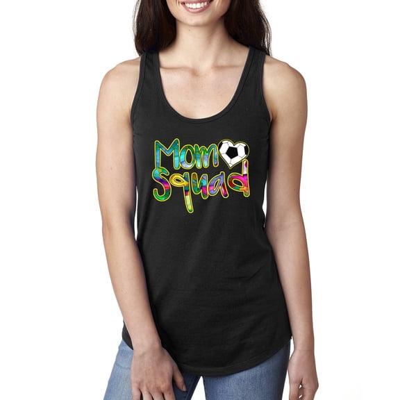 Wild Bobby, Soccer Mom Squad, Sports, Women Racerback Tank Top, Black, Large