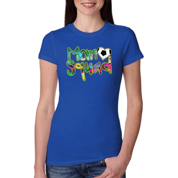 Wild Bobby, Soccer Mom Squad, Sports, Women Slim Fit Junior Tee, Royal, XX-Large