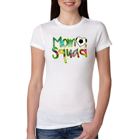 Wild Bobby, Soccer Mom Squad, Sports, Women Slim Fit Junior Tee, White, X-Large