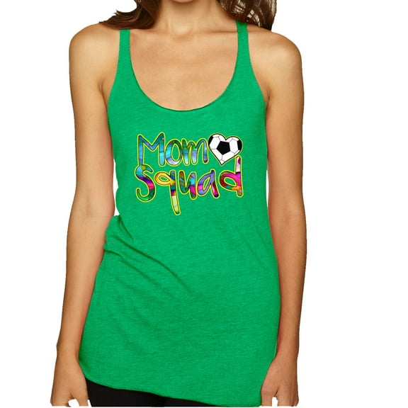 Wild Bobby, Soccer Mom Squad, Sports, Women Tri-Blend Racerback Tank Top, Envy, Large