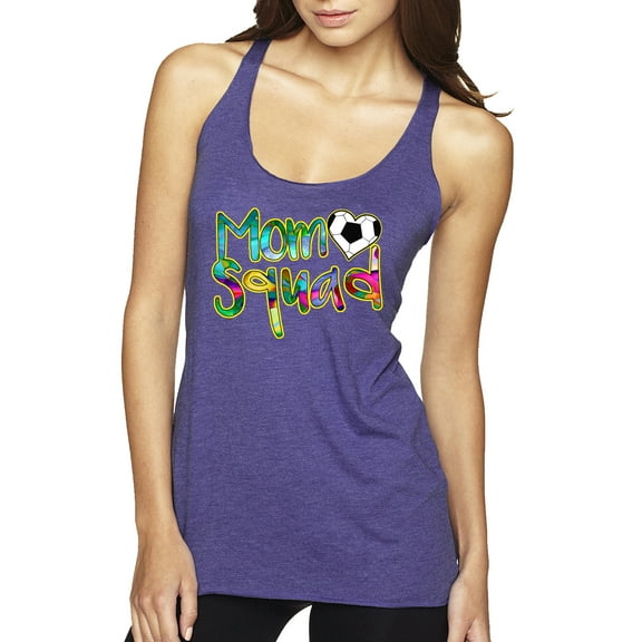 Wild Bobby, Soccer Mom Squad, Sports, Women Tri-Blend Racerback Tank Top, Purple Rush, X-Large