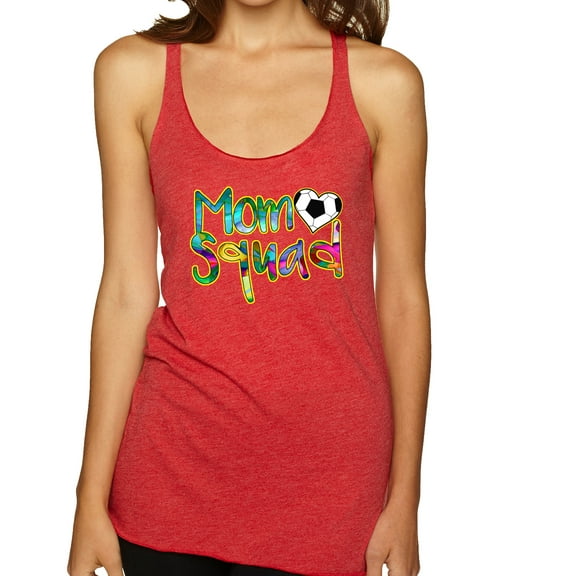 Wild Bobby, Soccer Mom Squad, Sports, Women Tri-Blend Racerback Tank Top, Vintage Red, Medium