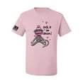 thumbnail image 1 of Wild Bobby, Sock It to Cancer Monkey Tee USA Flag Sleeve Breast Cancer Awareness Unisex Graphic Tee, Light Pink, Small, 1 of 6