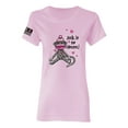 thumbnail image 1 of Wild Bobby Sock It to Cancer Monkey Tee USA Flag Sleeve Breast Cancer Awareness Women Graphic Tee, Light Pink, Small, 1 of 6