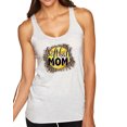 thumbnail image 1 of Wild Bobby, Softball Mom Animal Print Girl Sports Tri-Blend Racerback Tank Top, Heather White, Large, 1 of 5