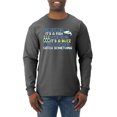 thumbnail image 1 of Wild Bobby, Sometimes It's A Fish Other Times It's A Buzz, Fishing, Men Long Sleeve Shirt, Heather Black, XX-Large, 1 of 4