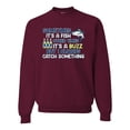 thumbnail image 1 of Wild Bobby, Sometimes It's A Fish Other Times It's A Buzz, Fishing, Unisex Crewneck Graphic Sweatshirt, Maroon, Medium, 1 of 4