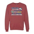 thumbnail image 1 of Wild Bobby, Sometimes It's A Fish Other Times It's A Buzz, Fishing, Unisex Crewneck Graphic Sweatshirt, Vintage Heather Red, 3X-Large, 1 of 4