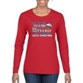 thumbnail image 1 of Wild Bobby, Sometimes It's A Fish Other Times It's A Buzz, Fishing, Women Graphic Long Sleeve Tee, Red, Small, 1 of 4