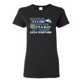 thumbnail image 1 of Wild Bobby, Sometimes It's A Fish Other Times It's A Buzz, Fishing, Women Graphic Tee, Black, Small, 1 of 4