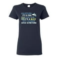 thumbnail image 1 of Wild Bobby, Sometimes It's A Fish Other Times It's A Buzz, Fishing, Women Graphic Tee, Navy, X-Large, 1 of 4
