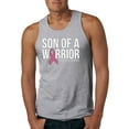 thumbnail image 1 of Wild Bobby Son of A Warrior Breast Cancer Ribbon Breast Cancer Awareness Men Tank Top, Heather Grey, Medium, 1 of 6