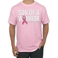 thumbnail image 1 of Wild Bobby Son of A Warrior Breast Cancer Ribbon Breast Cancer Awareness Men Tee, Light Pink, X-Large, 1 of 6