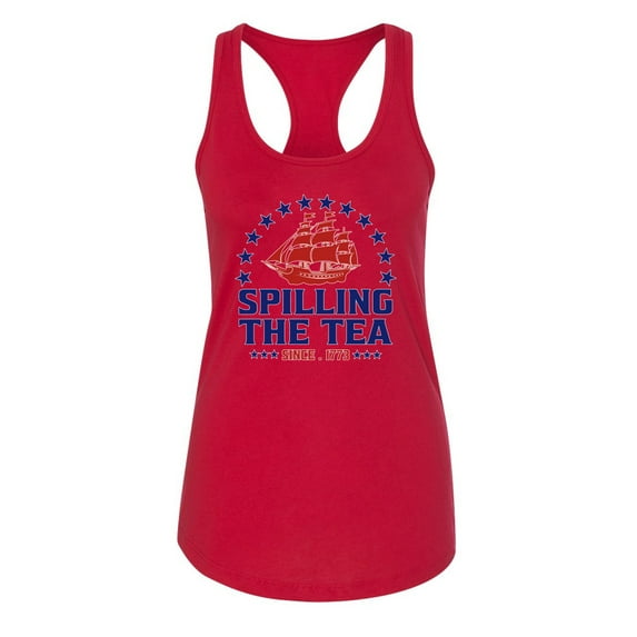 Wild Bobby Spilling The Tea Since 1773 Women Racerback Tank Top