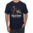 thumbnail image 1 of Wild Bobby, Squatching Through the Snow Bigfoot, Christmas, Men Graphic Tee, Navy, Medium, 1 of 4