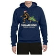 thumbnail image 1 of Wild Bobby, Squatching Through the Snow Bigfoot, Christmas, Unisex Graphic Hoodie Sweatshirt, Navy, Large, 1 of 4