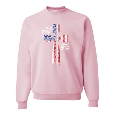 Wild Bobby Stand For The Flag Kneel for The Cross USA Flag Unisex Crewneck Sweatshirt