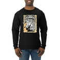 thumbnail image 1 of Wild Bobby Star Dust Horse Black and Yellow Distressed Vintage Men Long Sleeve Shirt, Black, Small, 1 of 6