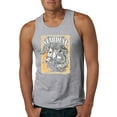 thumbnail image 1 of Wild Bobby Star Dust Horse Black and Yellow Distressed Vintage Men Tank Top, Heather Grey, 3X-Large, 1 of 6