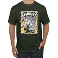 thumbnail image 1 of Wild Bobby Star Dust Horse Black and Yellow Distressed Vintage Men Tee, Forest Green, X-Large, 1 of 6