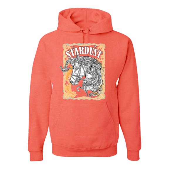 Wild Bobby Star Dust Horse Black and Yellow Distressed Vintage Unisex Hoodie Sweatshirt, Sunset Coral, X-Large