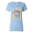 thumbnail image 1 of Wild Bobby Star Dust Horse Black and Yellow Distressed Vintage Women Graphic Tee, Light Blue, Medium, 1 of 6
