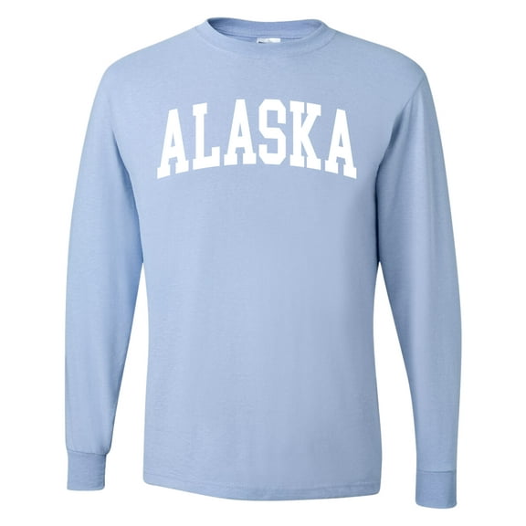Wild Bobby State of Alaska College Style Men Long Sleeve Shirt