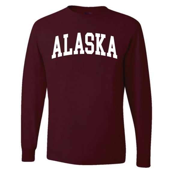 Wild Bobby State of Alaska College Style Men Long Sleeve Shirt